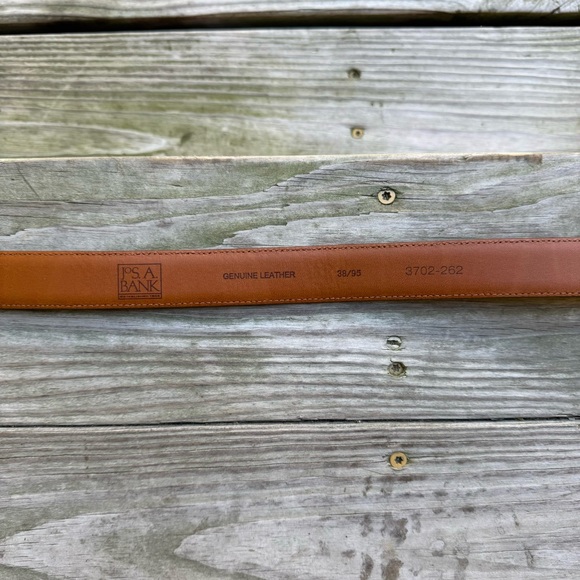 Jos A Bank Leather Belt Brown Marble Dress Business Suit 38 Brass Tone Buckle - Picture 11 of 16